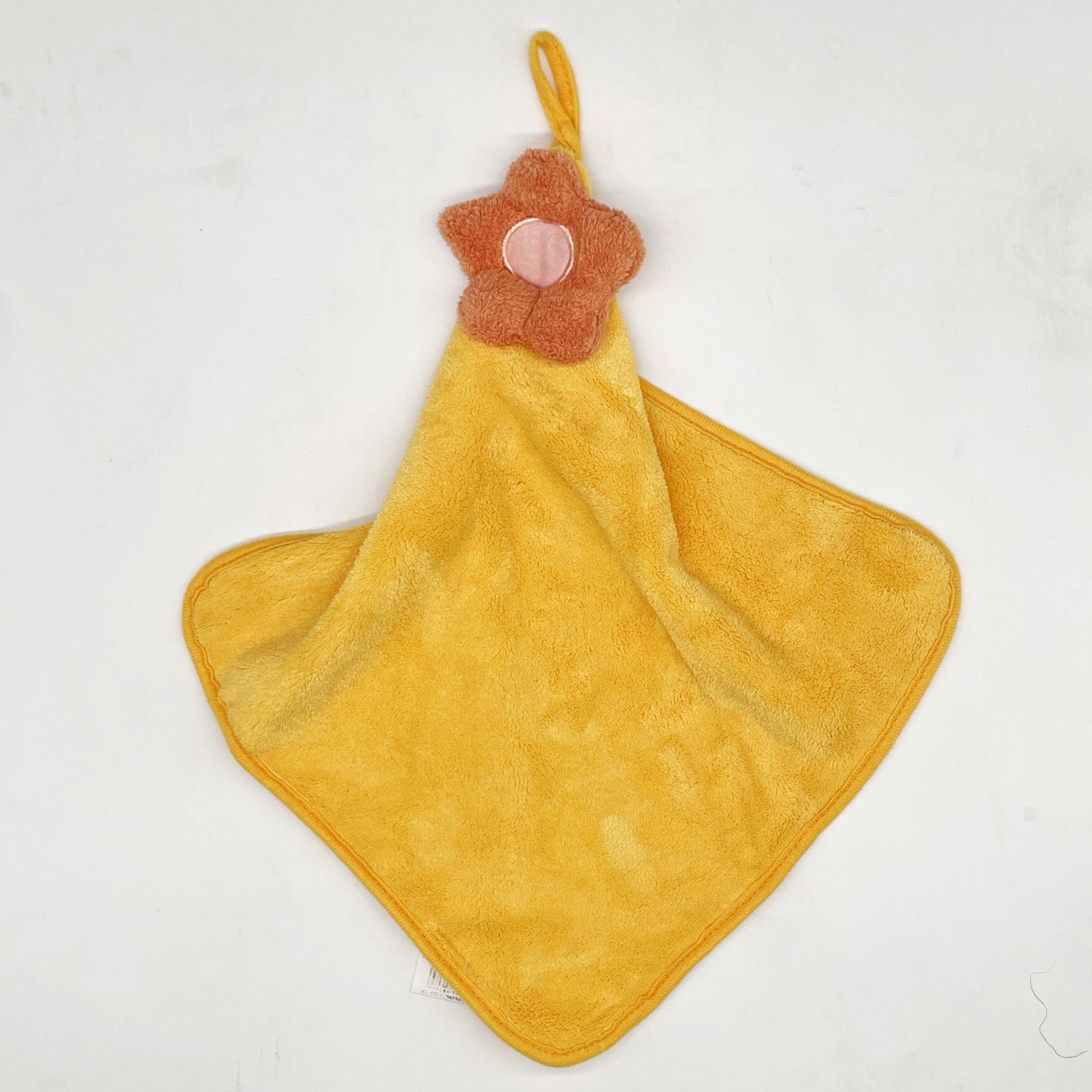 Flower Pattern Hanging Towel Thick Coral Fleece Soft Absorbent Towel