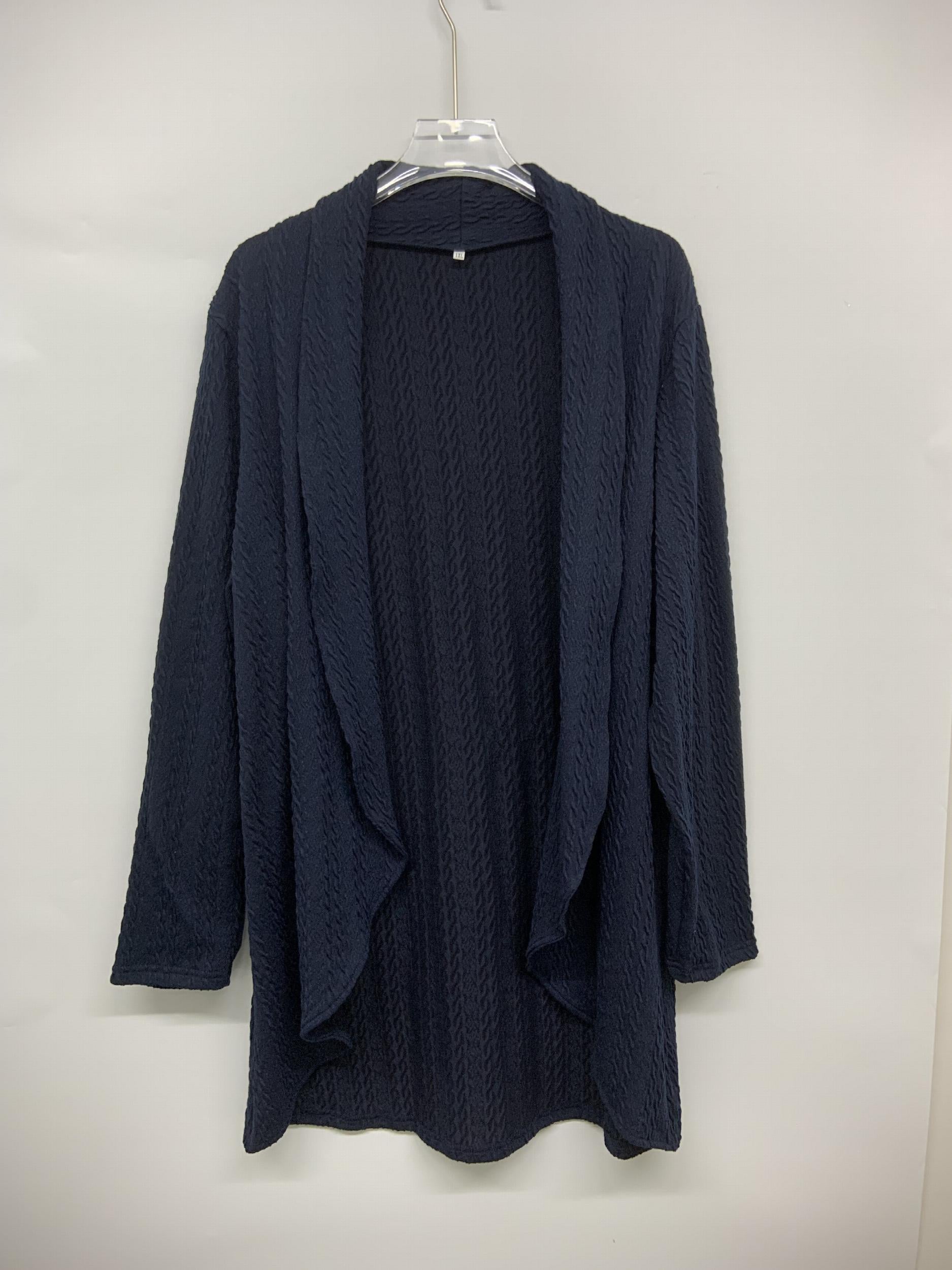 Women's Solid Cable Long Sleeve Cardigan
