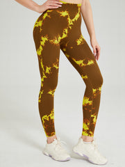 Seamless Tie Dye Sports Leggings Yoga Workout Pants