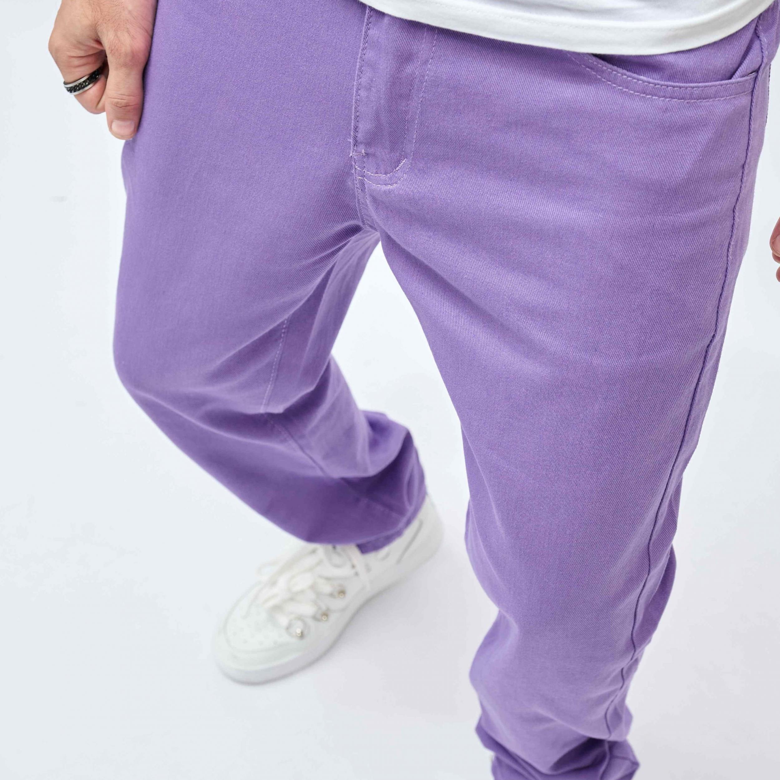 Y2K Violet Loose Fit Jeans Men's Casual Retro Denim Pants