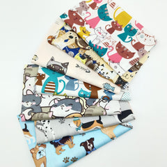 7pcs Animal Pattern Printed Fabric Bed Sheet Quilt Cover DIY Doll Patchwork