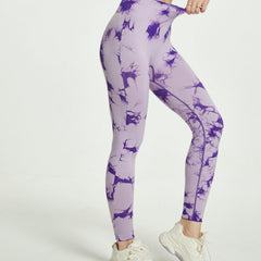 Tie Dye High Strech Sports Leggings High Waist Yoga Running Tight Pants