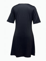 Geo Print Summer Dress Casual Short Sleeve Crew Neck Dress
