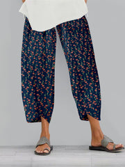 Vintage Floral Print Pants Casual Wide Leg Summer Pants