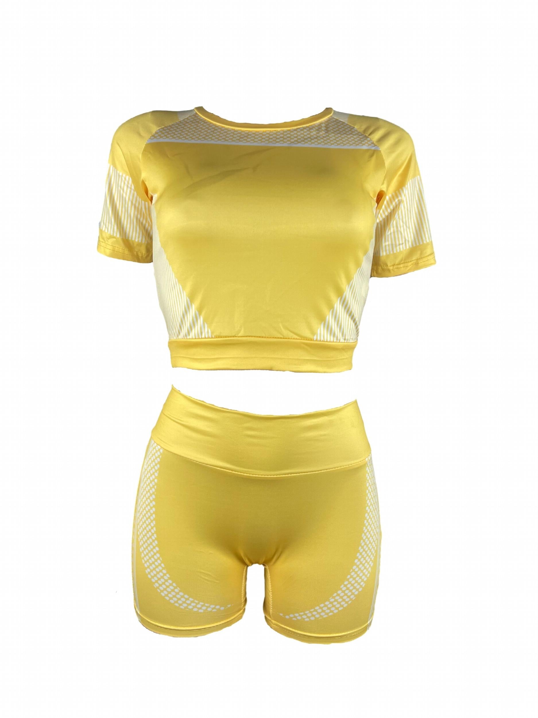 Sporty Matching 2pc Set Crop T-shirt & Shorts Outfits Women's Clothing