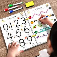 Educational Flashcards with Erasable Tracks - Durable Paper
