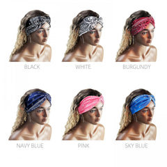 Paisley Boho Headband Wide Sweatbands Hair Accessories Stretch Headband