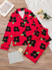 Floral Print Pajama Set Long Sleeve Top & Pants