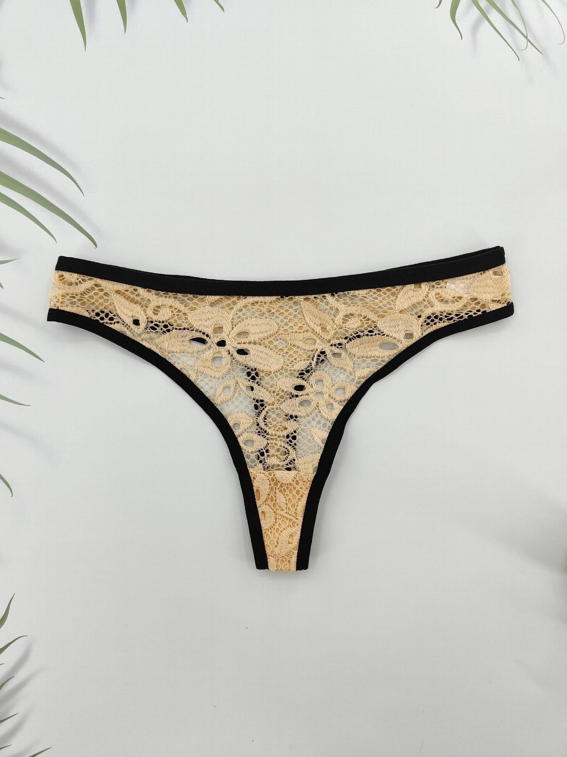 8pcs Floral Lace Thongs Soft & Comfy Intimates Panties Women's Lingerie