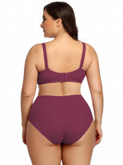 Women's Plain Mini Bow Bra & Panty Lingerie Set