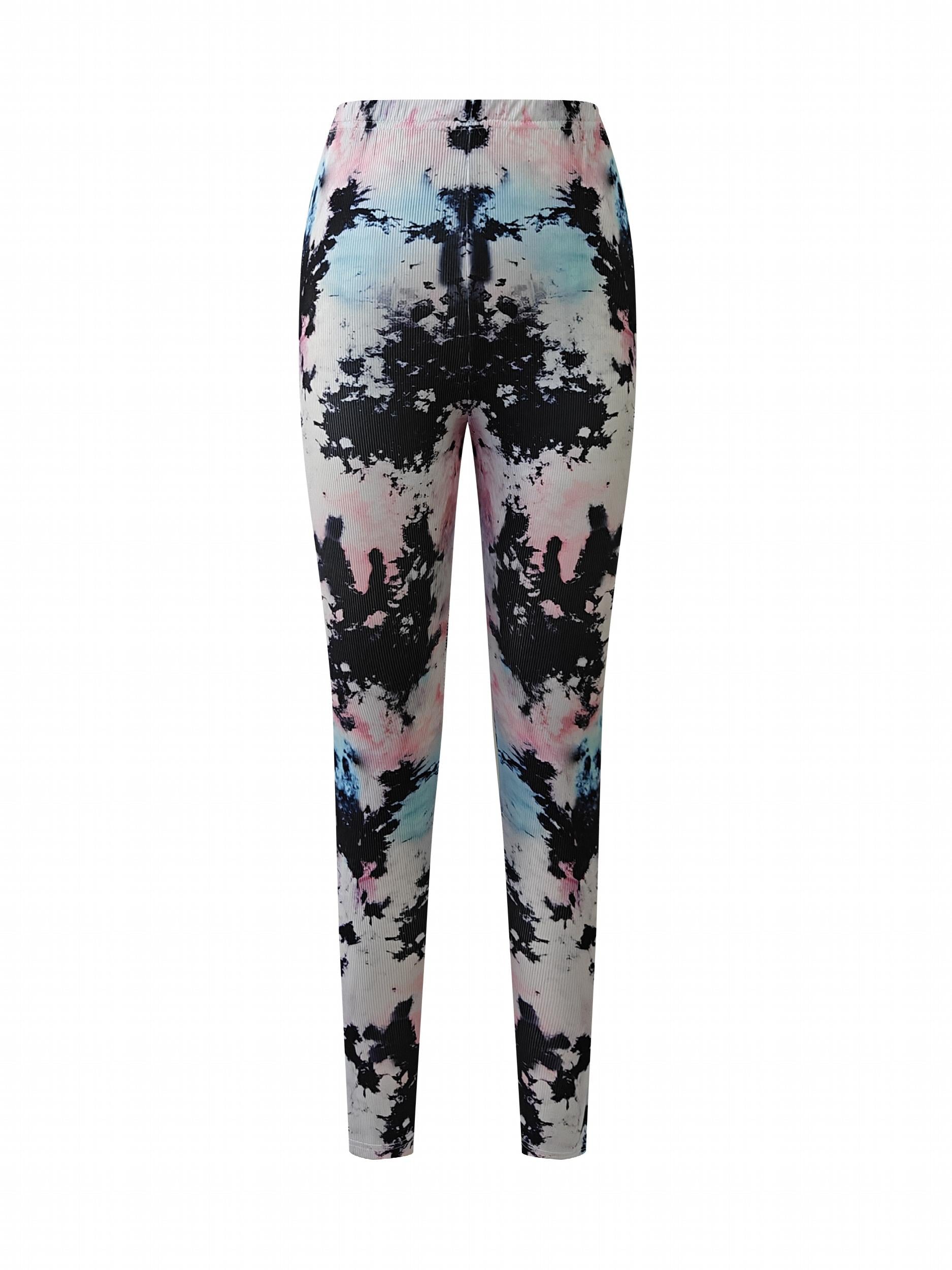 Tie Dye Yoga Workout Pants High Stretch Running Sports Fitness Leggings