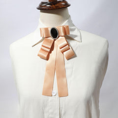 Khaki Layer Bow Tie with Rhinestone Inlay for Party Prom Dress