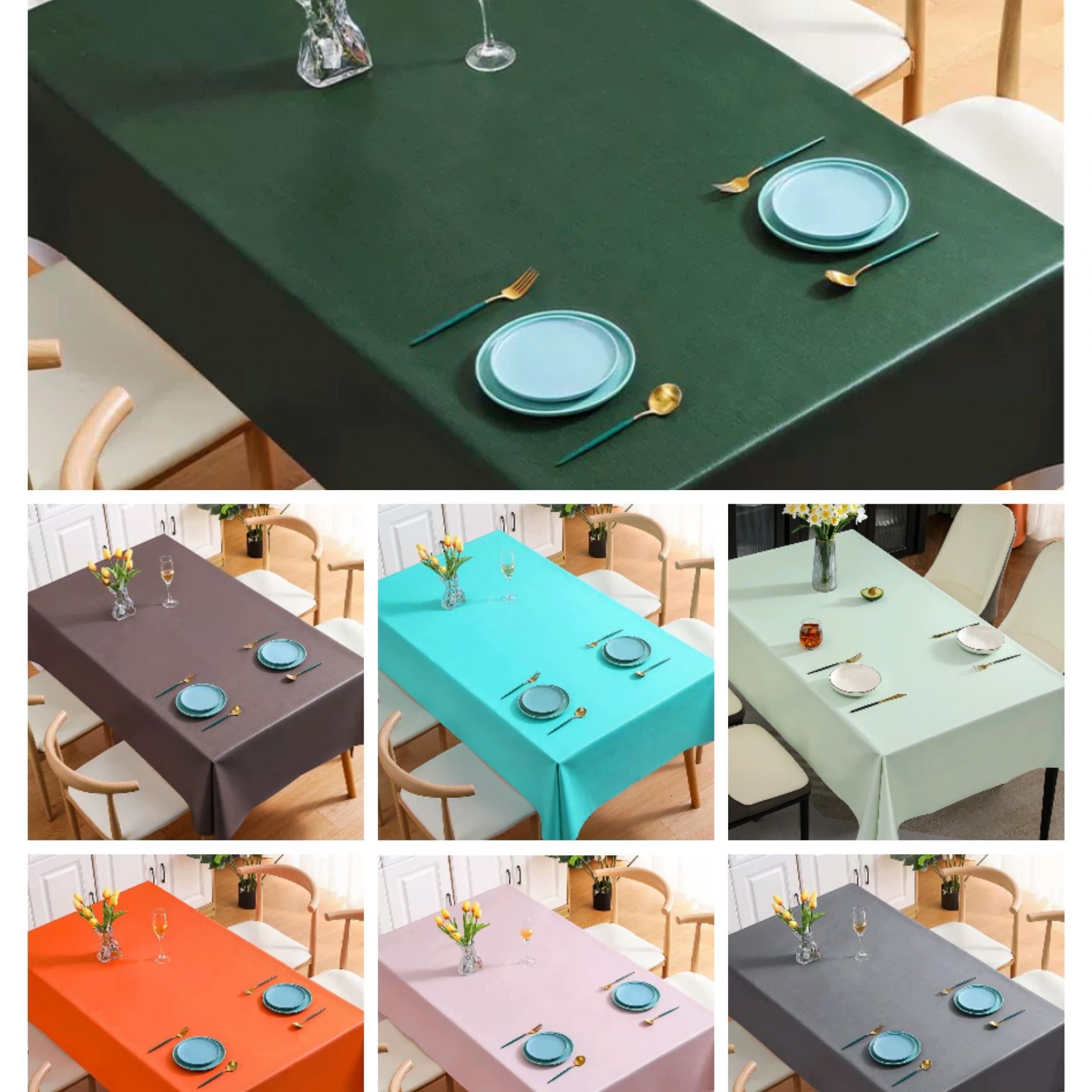 Rect Tablecloth PVC Straight Edge Table Cover Anti-fouling Hotel Home Decor