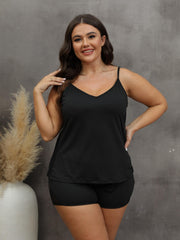 Sexy Pajamas Set Mesh Criss Cross Cami Top & Shorts Loungewear