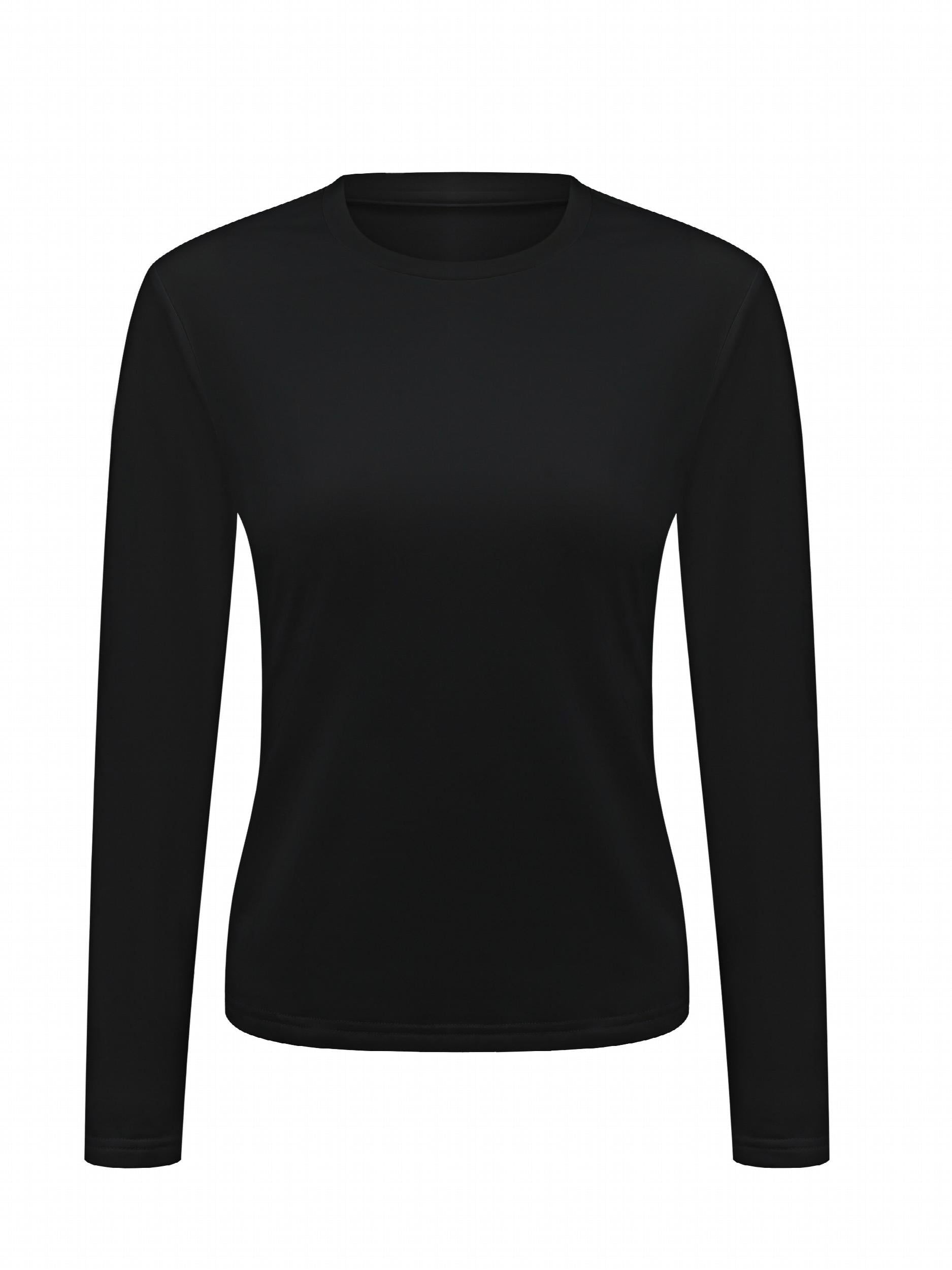 4pcs Long Sleeve Round Neck Warm T Shirt Solid Base Layer Top