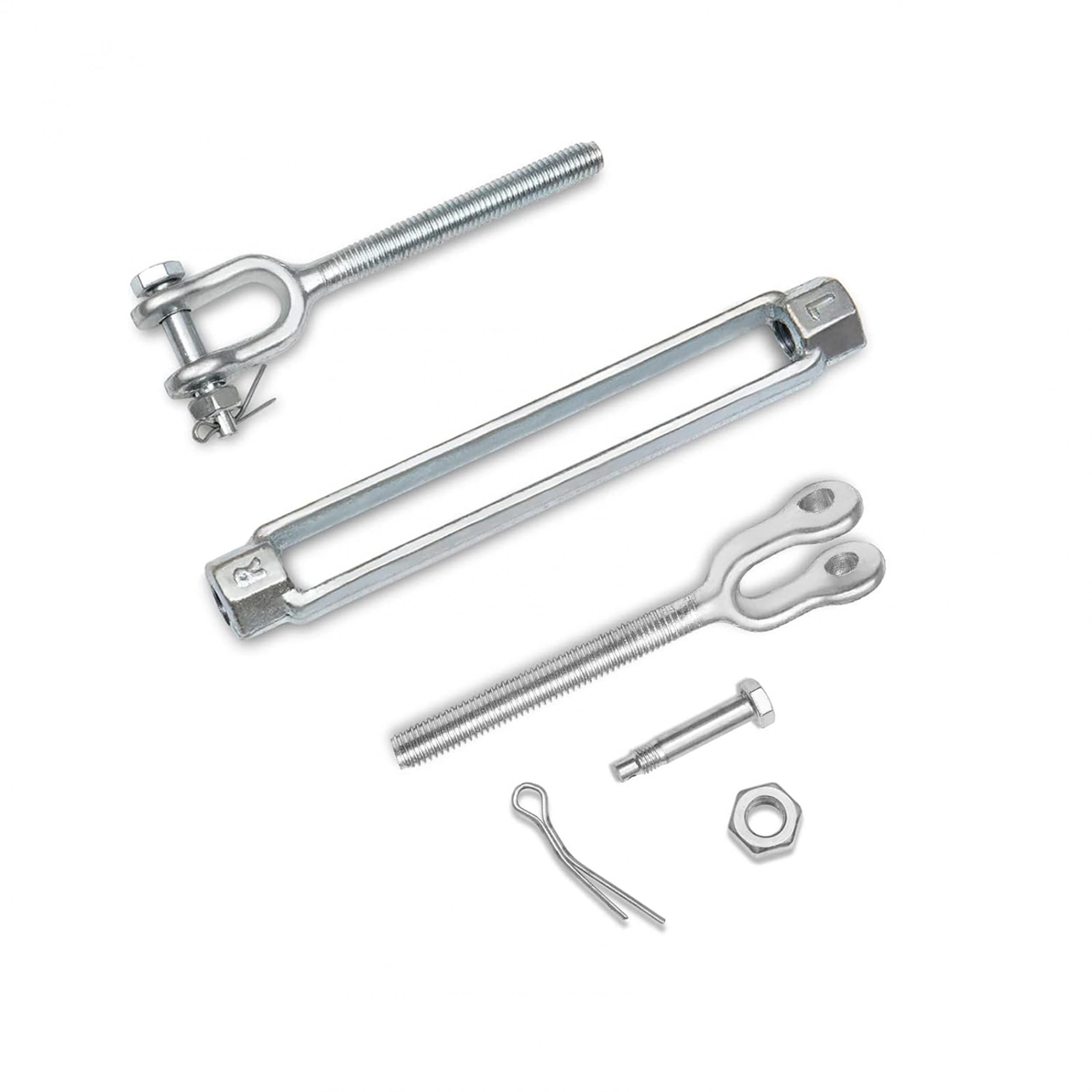 2pcs M5 M12 Jaw Jaw Turnbuckle 304 Stainless Steel Heavy Duty Wire Rope Tens
