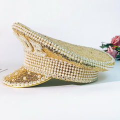 Bride Hat Faux Pearl Sequin Decor for Bachelorette Parties
