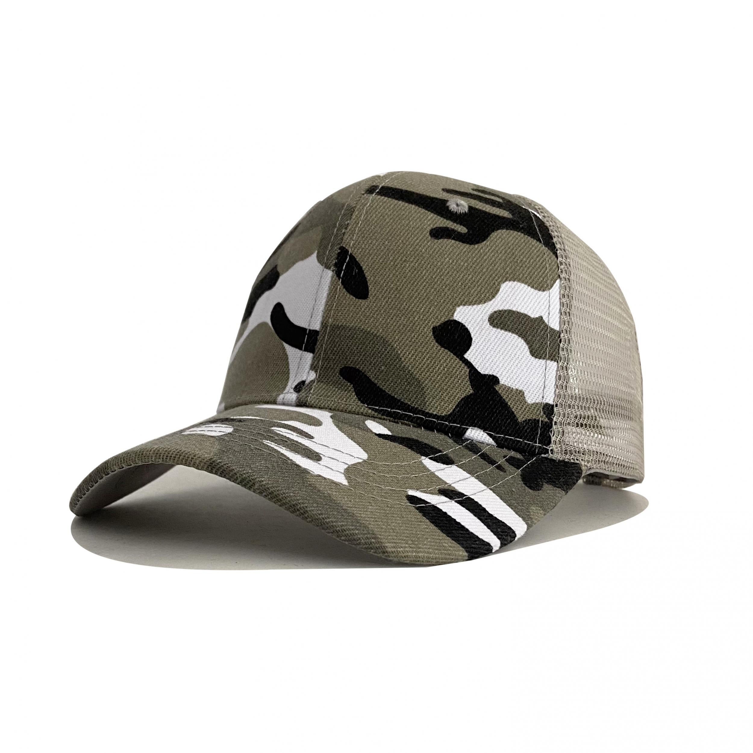 Breathable Camo Trucker Hat for Outdoor Sports and Activities