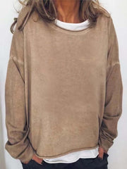 Women's Solid Crew Neck Sweatshirt