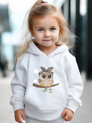 Owl Print Girls Sports Outfit Set for Spring & Fall