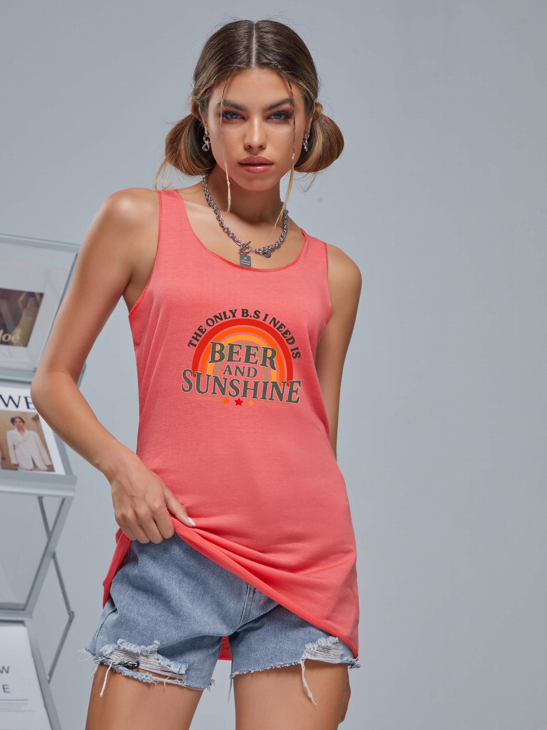Casual Sports Tank Top Sleeveless Shirts Women's Summer Tops