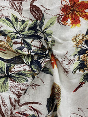 Floral Print Half Sleeve Notched Neck Dress