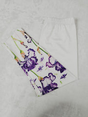 Floral Print Skinny Capris Leggings for Women