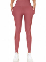 Mesh Contrast Sports Leggings High Waist Yoga Pants