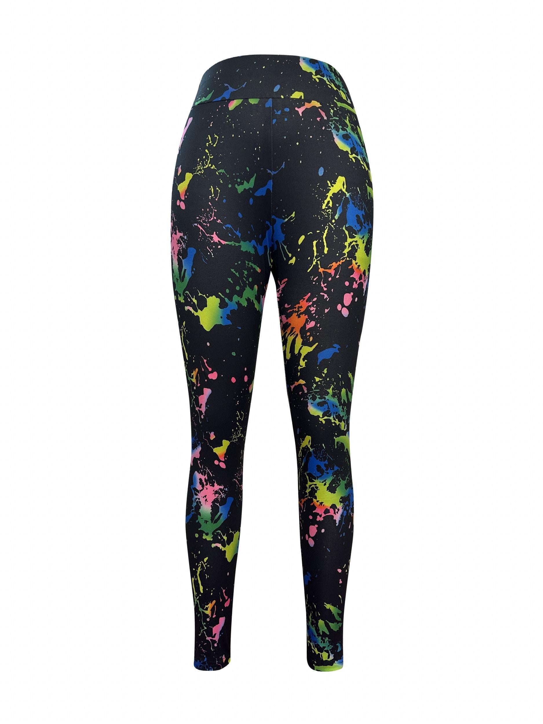 Allover Print Skinny Leggings Casual Stretchy Leggings Women's Clothing