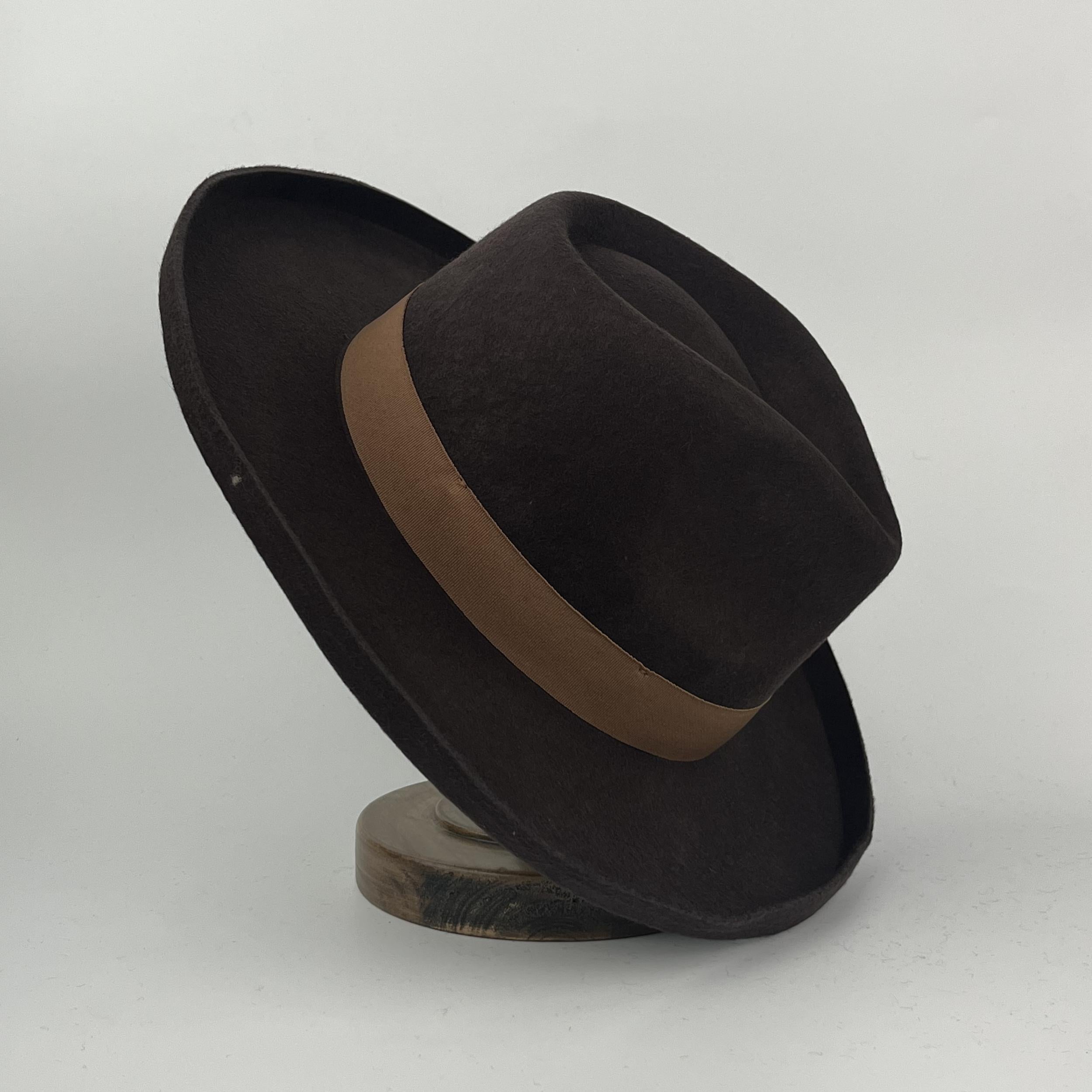 Brown Fedora Hats Jazz Hat with Big Brim Water for Men and Women