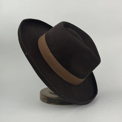 Brown Fedora Hats Jazz Hat with Big Brim Water for Men and Women