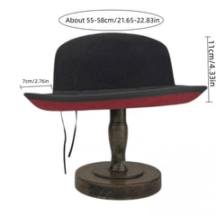 Mens Retro Red Wide Brim Fedora Sun Screen Hat