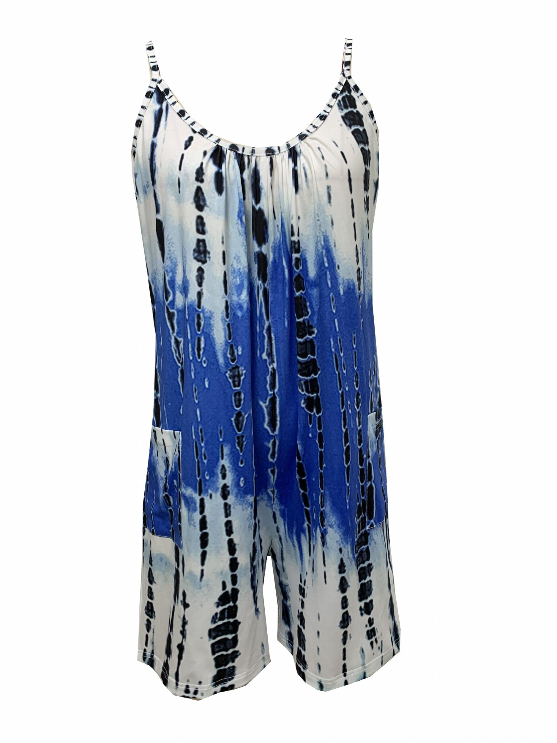 Tie Dye Cami Romper Jumpsuit Women's Clothing