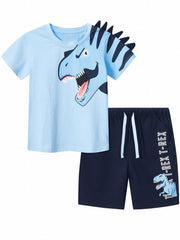 Boys T rex Dinosaur Outfit Short Sleeves Round Neck T shirt & Shorts