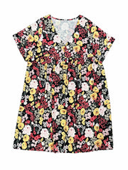 Floral Print V Neck Mini Dress