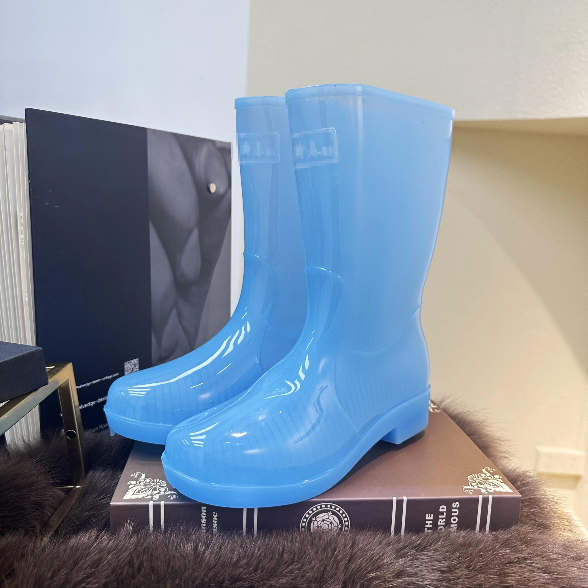 Women's Waterproof High Top Rain Boots Comfortable Solid Non slip Outdoor