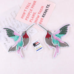 3pcs Sequin Bird Embroidery Iron-on Cloth Stickers For Girls