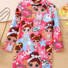 Young Girl Ombre Mock Neck Tee Dress