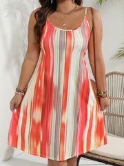 Casual Summer Dress Women's Plus Random Print Round Neck