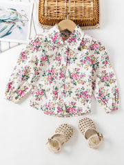 Little Girls Spring Floral Blouse Shirt Long sleeved Top Children s Casual Shirt