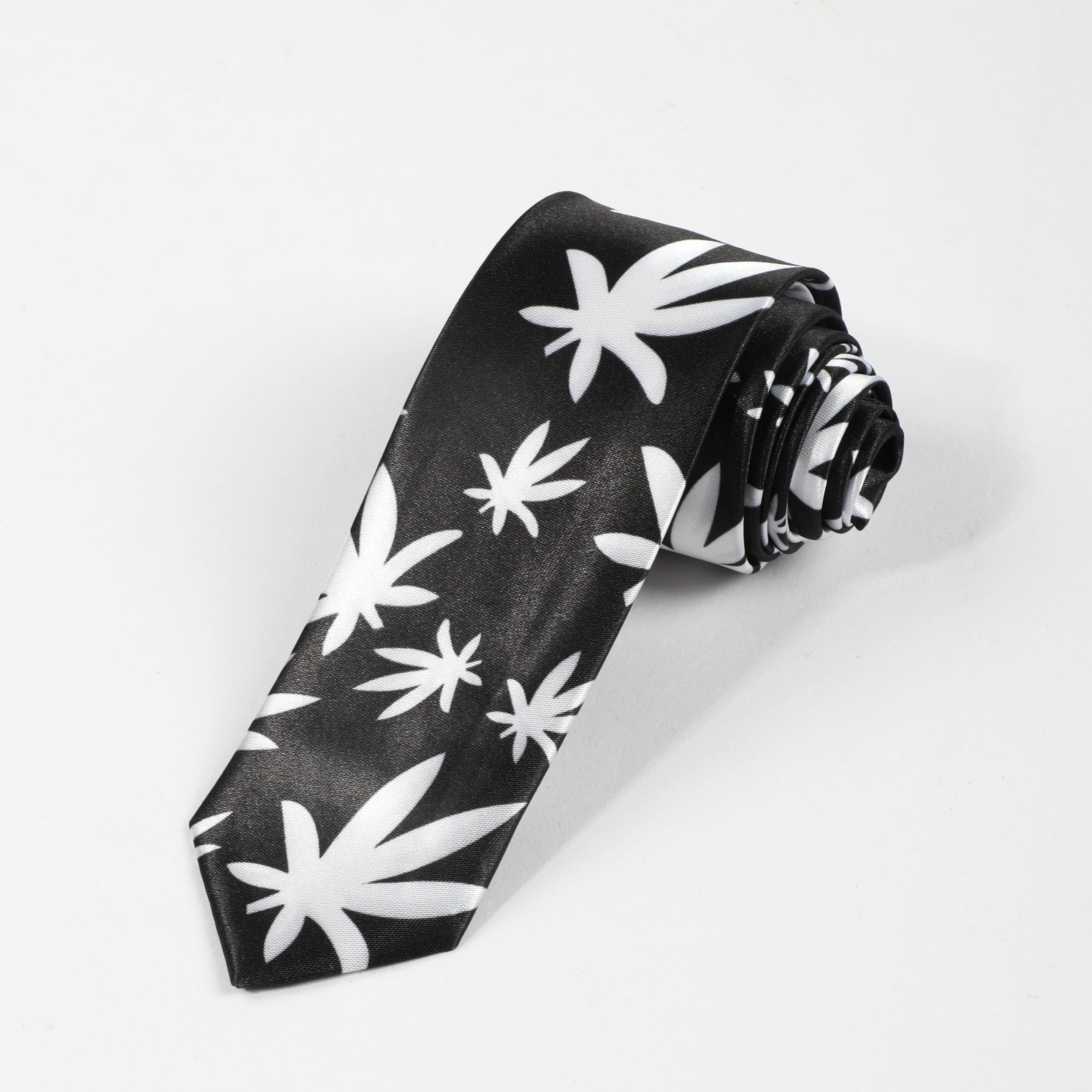 Men's Vacation Floating Leaf Silky Tie