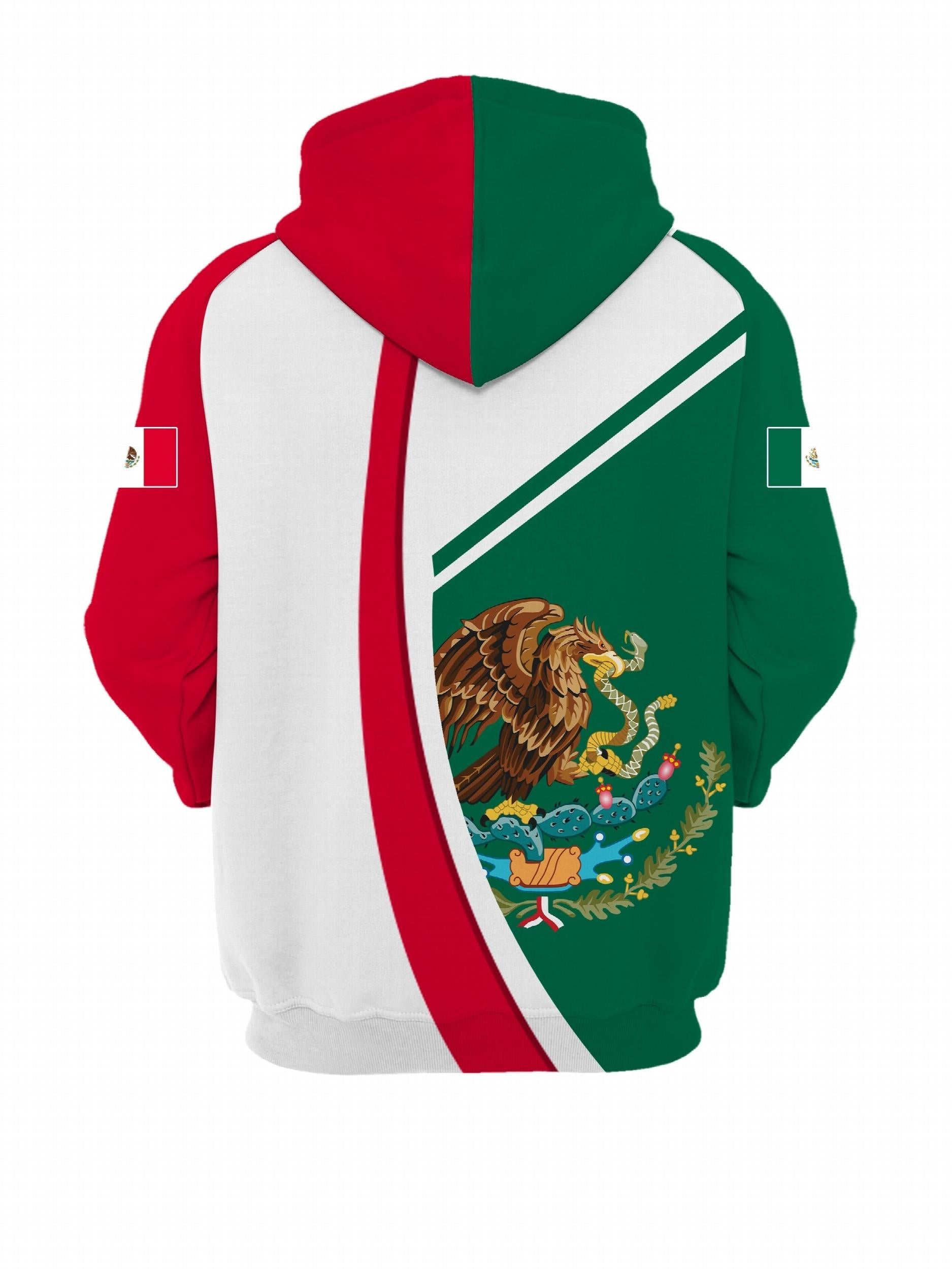Mexico Pattern Print Hoodie Men's Casual Graphic Pullover Hooded Sweatshirt