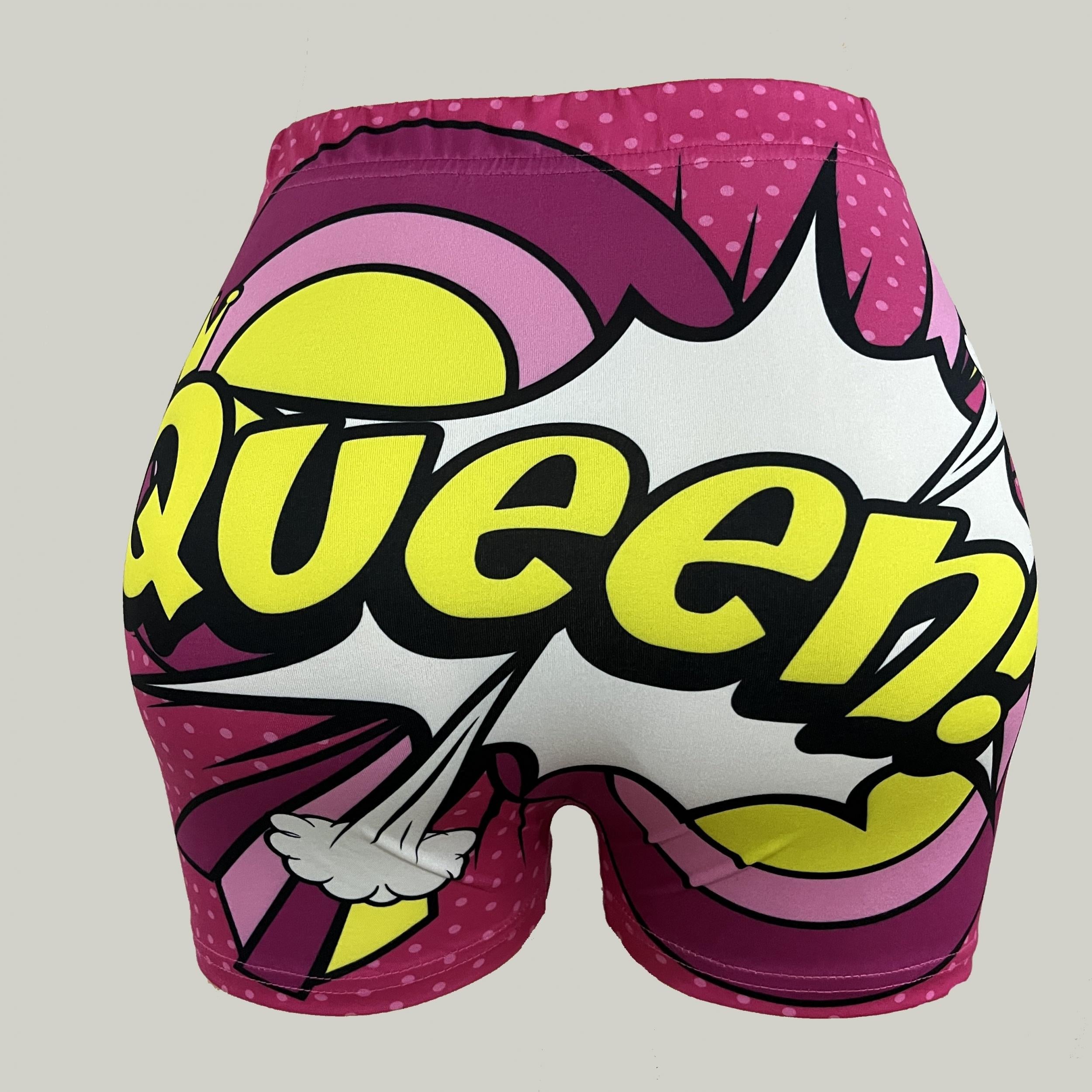 Polka Dot Print High Stretch Slim Shorts Women's Clothing