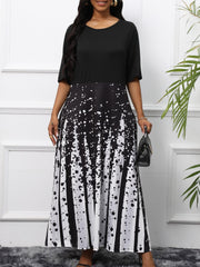 Women's Splash Print Cap Sleeve Dress with Pockets