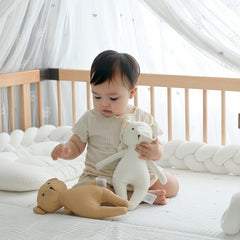 Gray & Striped Bunny Doll Soft Plush Rabbit Toy Adorable Baby Gift