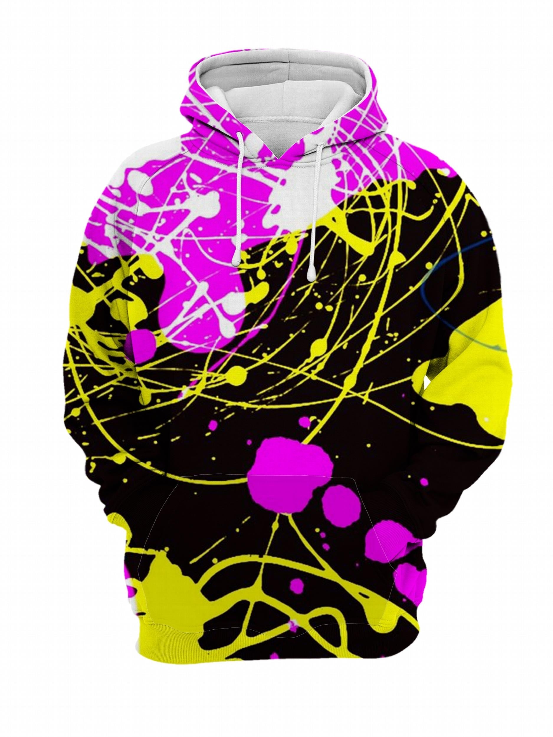Colorful Novelty Print Hoodie Men's Graphic Pullover Hooded Sweatshirt