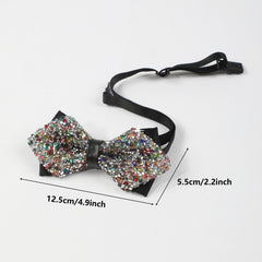 Colorful Rhinestone Bow Tie Shirt Tie Detachable Costume Party