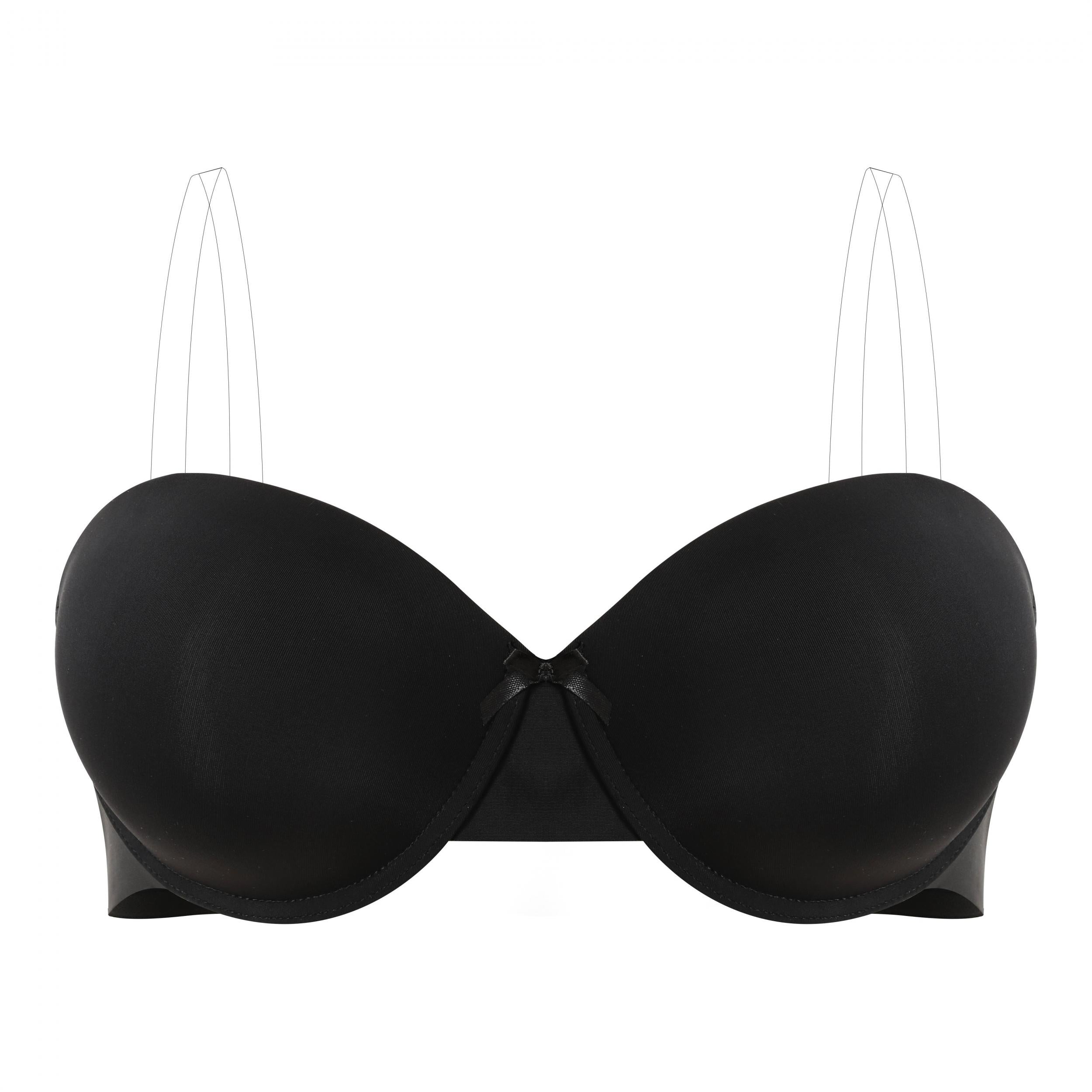 Solid Knot Front Strapless Bra Women's Plus Size