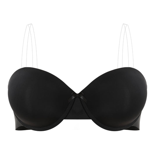 Solid Knot Front Strapless Bra Women's Plus Size