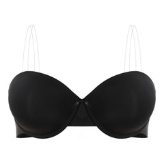 Solid Knot Front Strapless Bra Women's Plus Size
